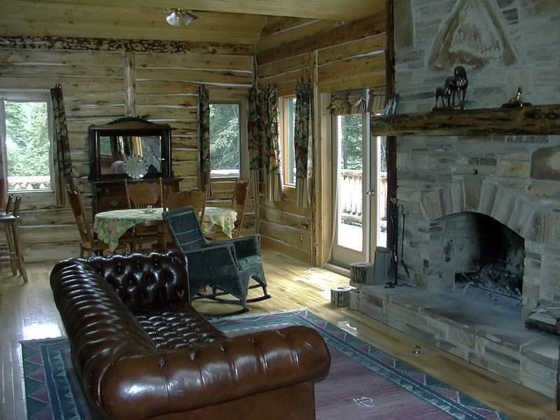 Rustic fireplace